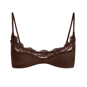 SKIMS Fits Everybody Lace Scoop Bralette in Espresso size Large